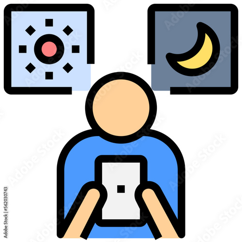 smartphone addiction filled outline style icon