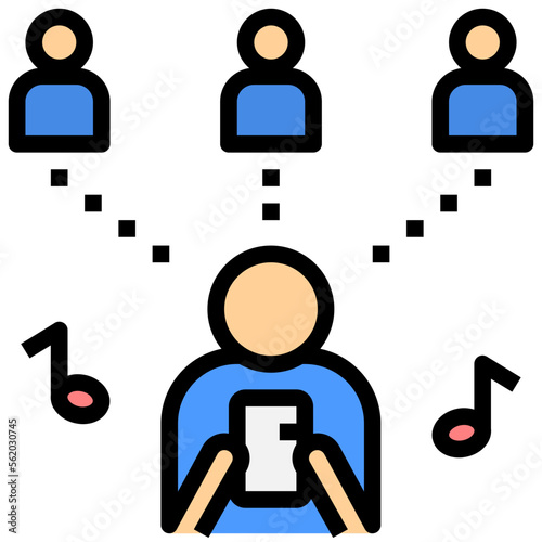 social isolation filled outline style icon