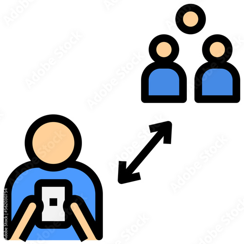 social isolation filled outline style icon