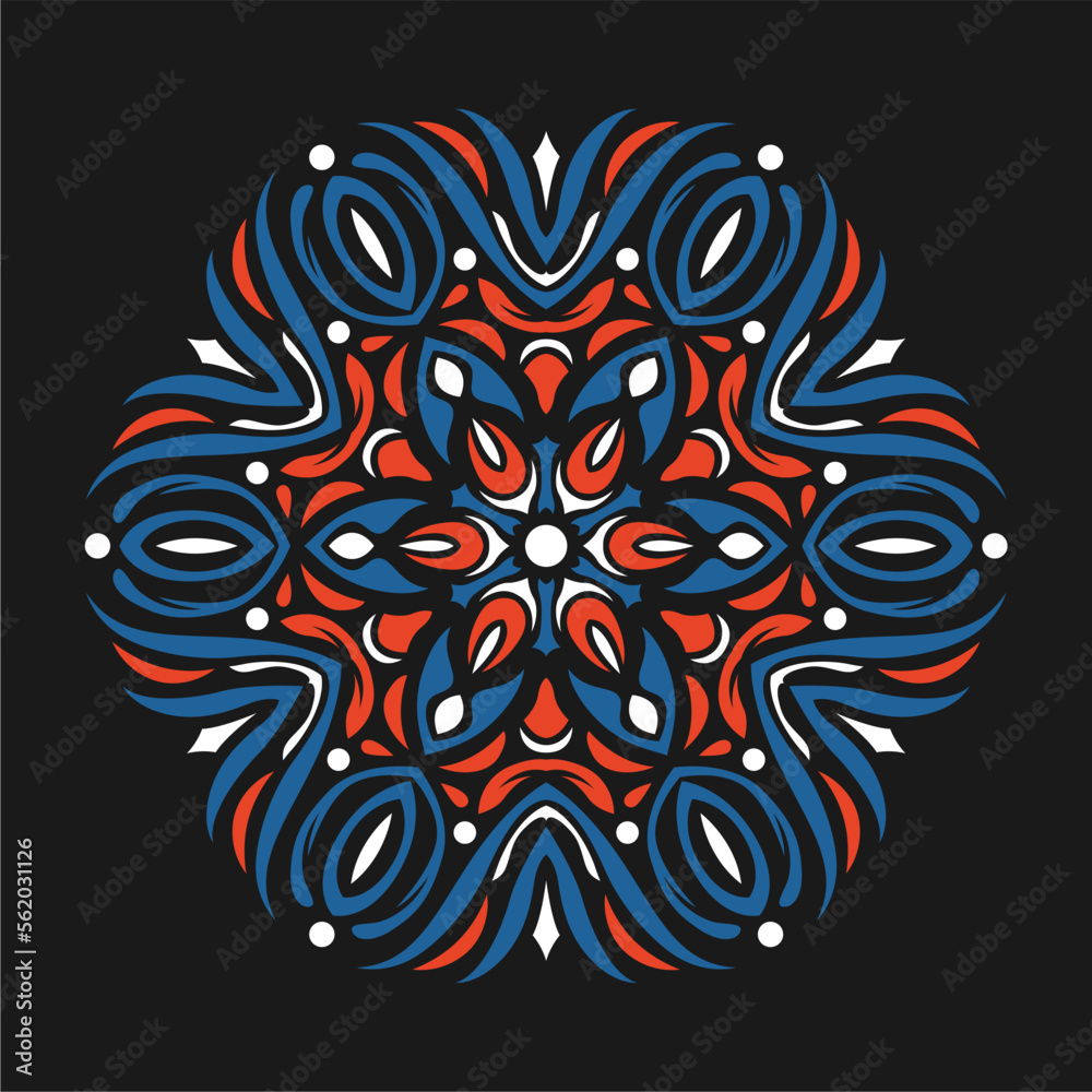 Fototapeta premium Modern mandala art vector design with a beautiful mix of colors, suitable for all advertising design needs, both for business card designs, banners, brochures and others. EPS format files