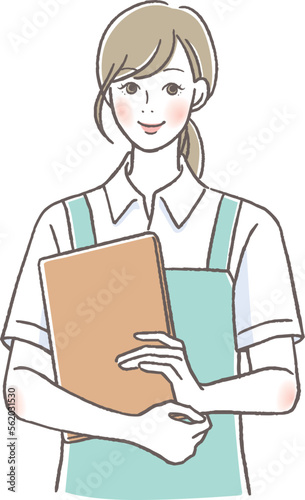 微笑む介護士の女性　
