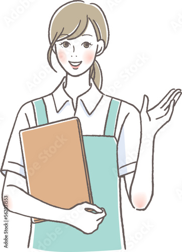 微笑む介護士の女性　
