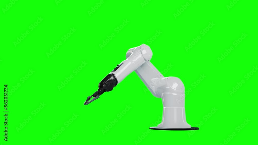 robot arm animation with green screen background, 4k resolution,The robotic arm is spinning around to collect items Animation. robot arm animation with green screen background, 4k resolution,The robotic arm is spinning around to collect items Animation.