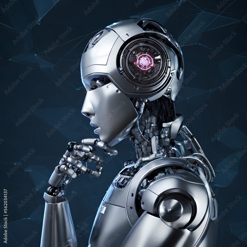 Thinking woman robot