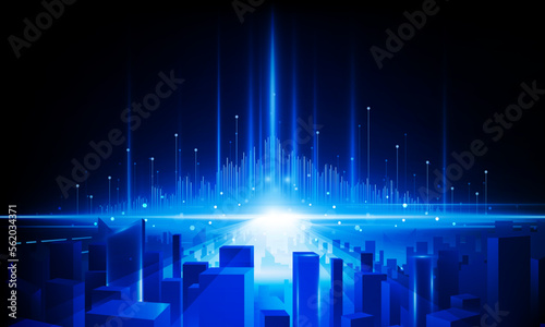 Abstract open Key Door Light out business digital city Hitech communication concept innovation background, vector design