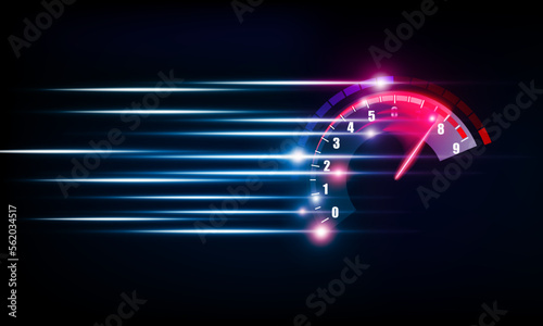 Speedometer speed car auto dashboard design. Speed meter abstract technology and Download progress bar or round indicator of web speed vector design