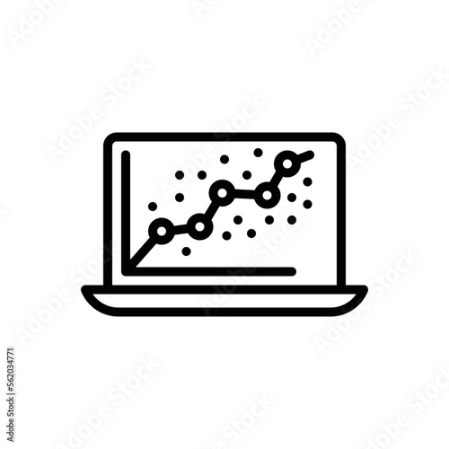 Black line icon for correlation