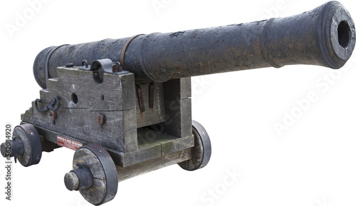 Isolated PNG cutout of an old naval cannon  on a transparent background, ideal for photobashing, matte-painting, concept art
 photo