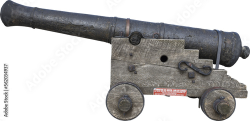 Isolated PNG cutout of an old naval cannon  on a transparent background, ideal for photobashing, matte-painting, concept art
 photo