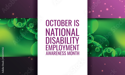 october is national disability employment  awareness month. Background for Greeting Cards, Poster, Flyers, Promotion, Scrapbooking