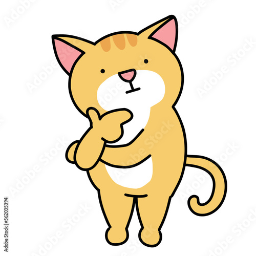 考えるポーズのトラ猫