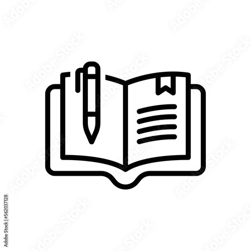 Black line icon for subject