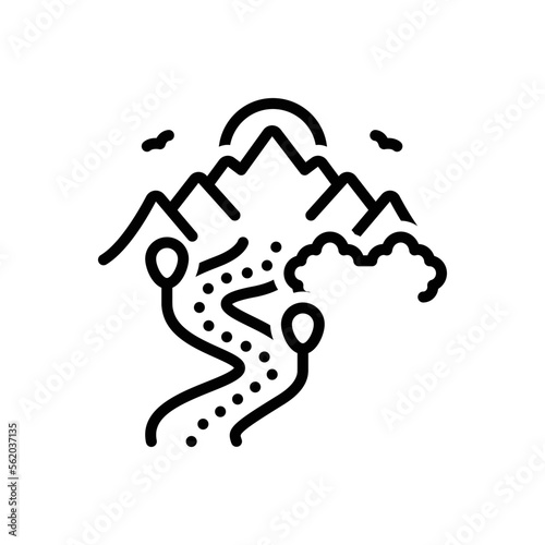 Black line icon for trails