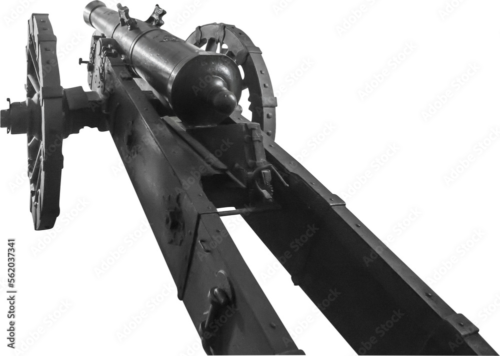 Isolated PNG cutout of an old artillery cannon on a transparent background, ideal for photobashing, matte-painting, concept art
Isolated PNG cutout of an old artillery cannon on a transparent background, ideal for photobashing, matte-painting, concept art