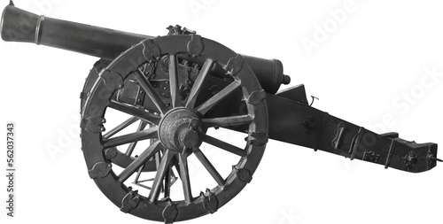 Murais de parede Isolated PNG cutout of an old artillery cannon  on a transparent background, ide