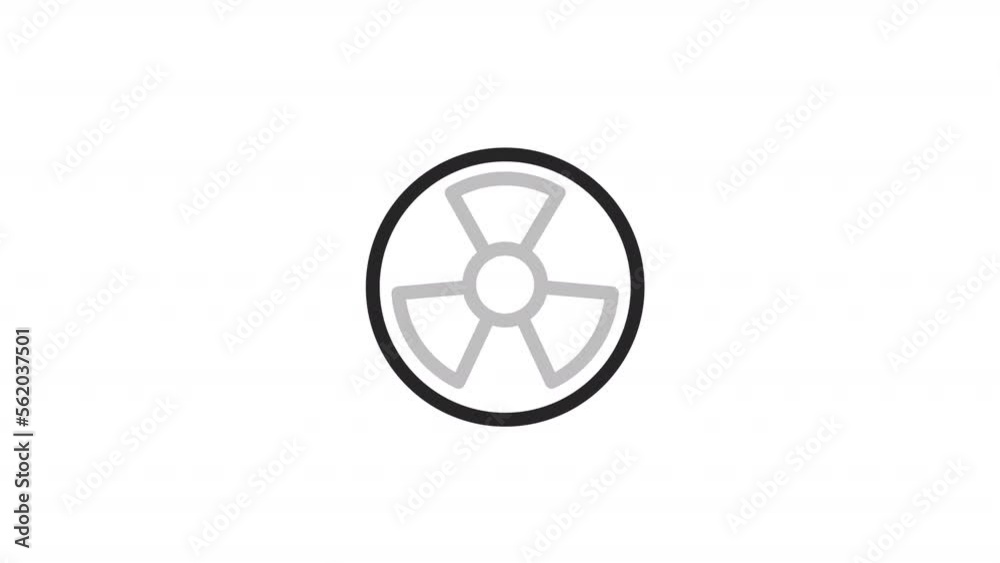 Animated radiation linear icon. Radioactive area. Hazardous object. Ecological pollution. Seamless loop HD video with alpha channel on transparent background. Outline motion graphic animation Animated radiation linear icon. Radioactive area. Hazardous object. Ecological pollution. Seamless loop HD video with alpha channel on transparent background. Outline motion graphic animation