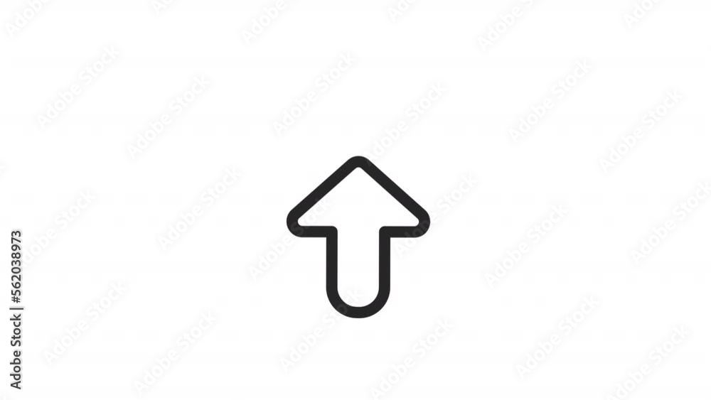 Animated arrow linear icon. Upward pointer. Website navigation. Growth and development. Seamless loop HD video with alpha channel on transparent background. Outline motion graphic animation Animated arrow linear icon. Upward pointer. Website navigation. Growth and development. Seamless loop HD video with alpha channel on transparent background. Outline motion graphic animation