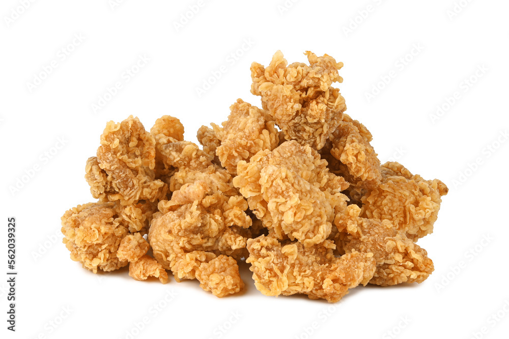Fried popcorn chicken isolated on transparent background. PNG Fried popcorn chicken isolated on transparent background. PNG