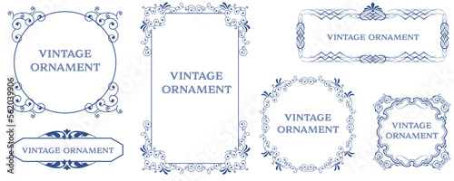 set of graphic materials, oriental patterns, arabesque patterns, antiques, decorative borders and vintage frames.