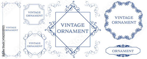 グラフィック素材: オリエント柄、アラベスク柄、アンティーク、飾り罫ビンテージのフレームのセット
