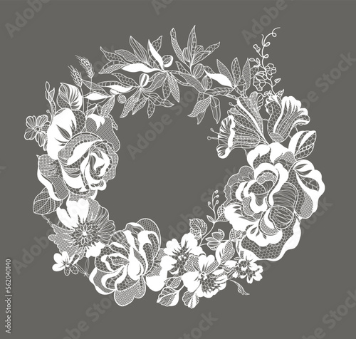 lace flower, bouquet, vector illustration