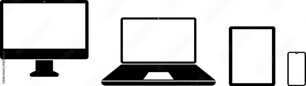 Laptop flat icon computer symbol vector illustration.