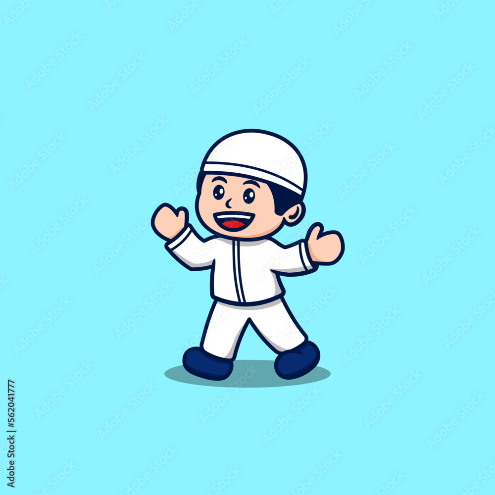 cute boy moslem cartoon illustration cute boy moslem cartoon illustration
