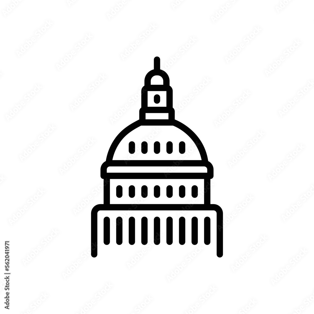 Black line icon for capitol