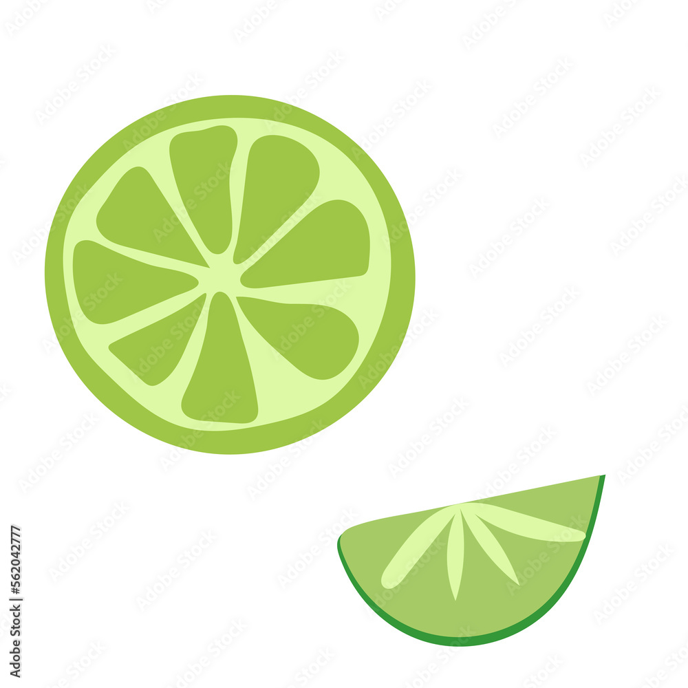 Green lime on white background. Vector cartoon illustration.Vector isolated icon. Green lime on white background. Vector cartoon illustration.Vector isolated icon.