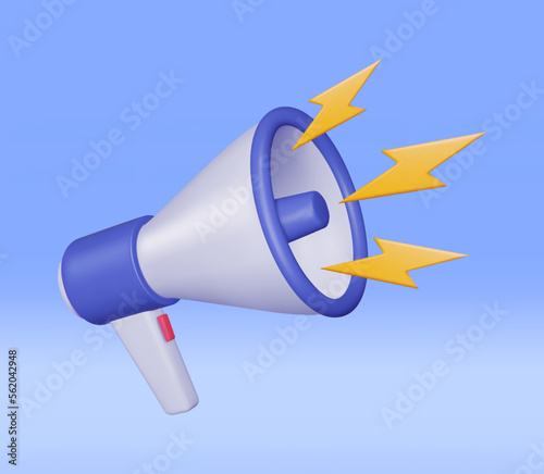 3D Megaphone Isolated on Background