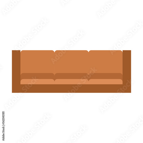 Garden chesterfield, furniture for outdoor plan. Vector illustration of patio and yard landscape element isolated on white. Architecture, design concept