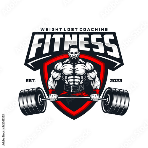 Bodybuilding emblem and Gym Logo Design Vector Template
