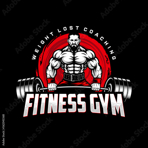 Bodybuilding emblem and Gym Logo Design Vector Template