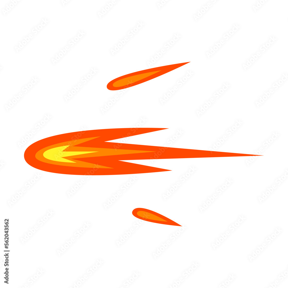 Gunshot Animation On White Background Cartoon Illustration Orange Gun 