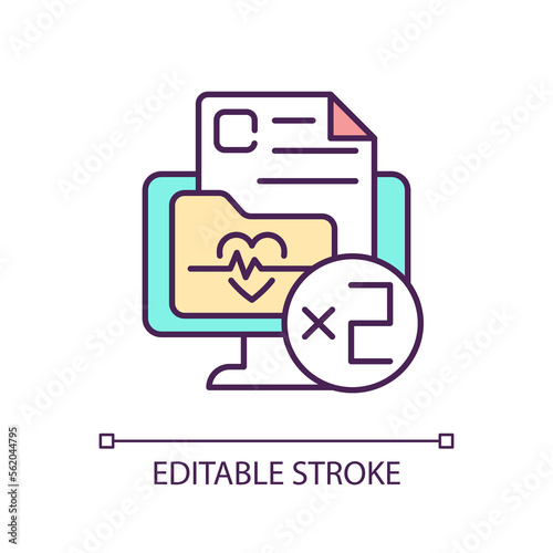 Multiple medical conditions RGB color icon. Patient history. Anamnesis and prescription. Diagnosis and treatment. Isolated vector illustration. Simple filled line drawing. Editable stroke