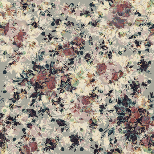 Lovely seamless spring roses pattern