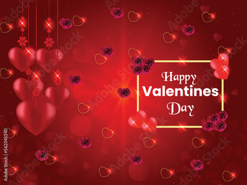 Realistic valentines day with celebration greeting romantic card background 51