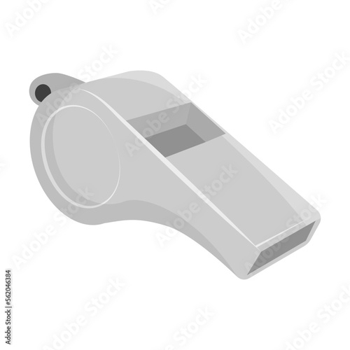 Football or soccer match element vector illustration. Referee metal whistle on white background. Soccer or football, sports concept © Bro Vector