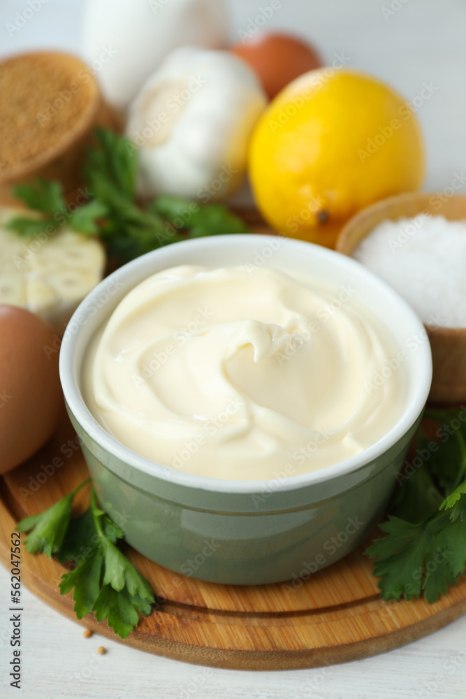 Concept of cooking egg sauce, mayonnaise sauce Concept of cooking egg sauce, mayonnaise sauce
