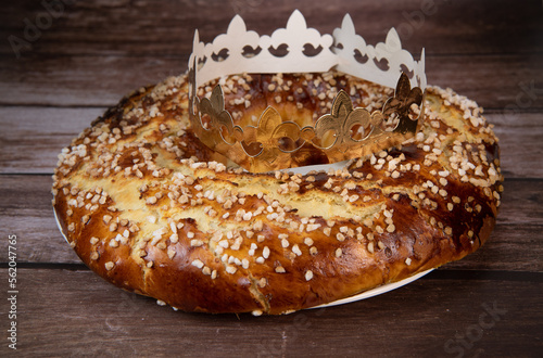 Epiphany cake or galette des rois in French, High quality photo photo