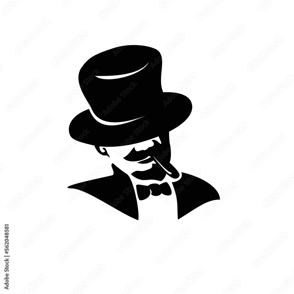 Vektorová grafika „gentleman logo template. man silhouette sign and symbol  vector illustration“ ze služby Stock | Adobe Stock