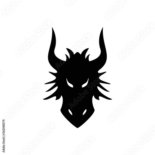 dragon silhouette design. mythology creature sign and symbol. © redranger