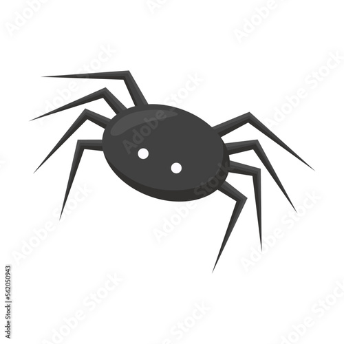 Cute Halloween poisonous spider sticker vector illustration. Cartoon drawing of witchcraft or dark magic element in boho style isolated on white background