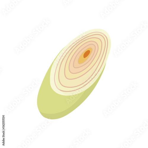 Lemongrass slice icon. Sliced lemongrass stalk, for Thai soup, seasoning. Or cosmetics.