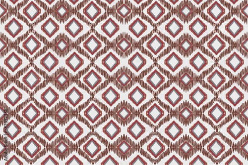 Ethnic boho pattern with geometric in bright colors. Design for carpet, wallpaper, clothing, wrapping, batik, fabric, Vector illustration