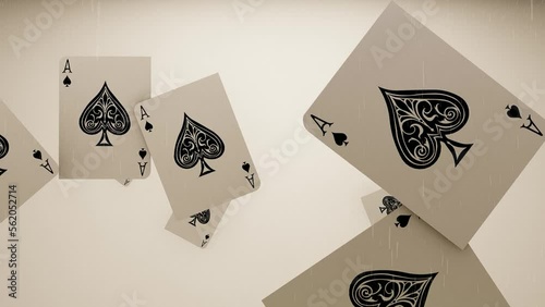 falling ace of spades white background
