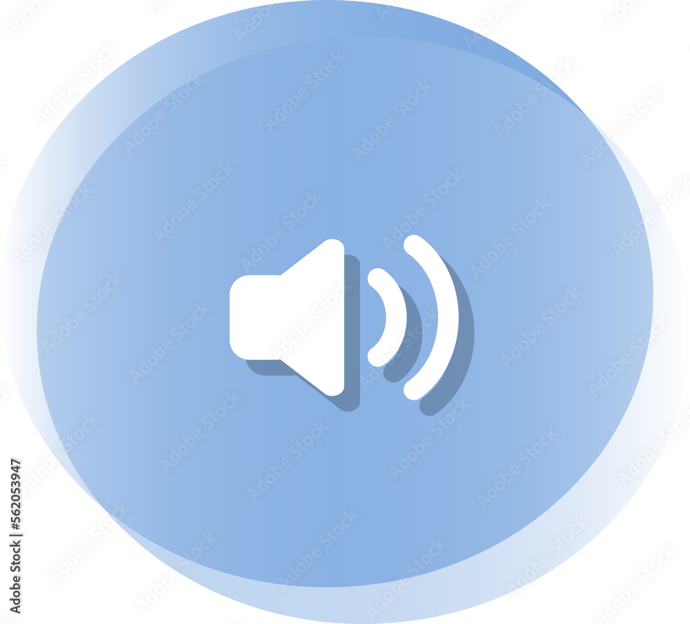 Blue round button with horn icon Blue round button with horn icon