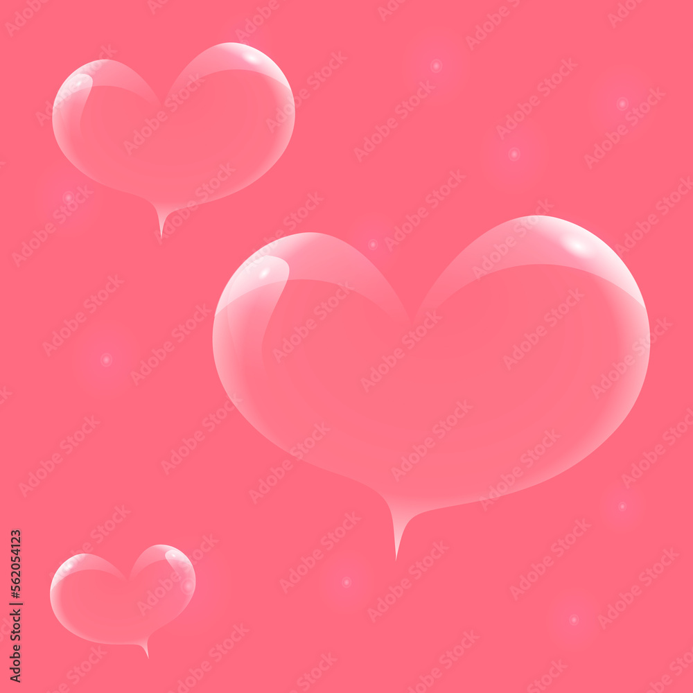 Pink background with hearts. Made in Illustrator.