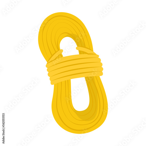 Equipment or gear for climbing flat vector illustration. Safety twisted rope on white background. Extreme sports, mountaineering concept