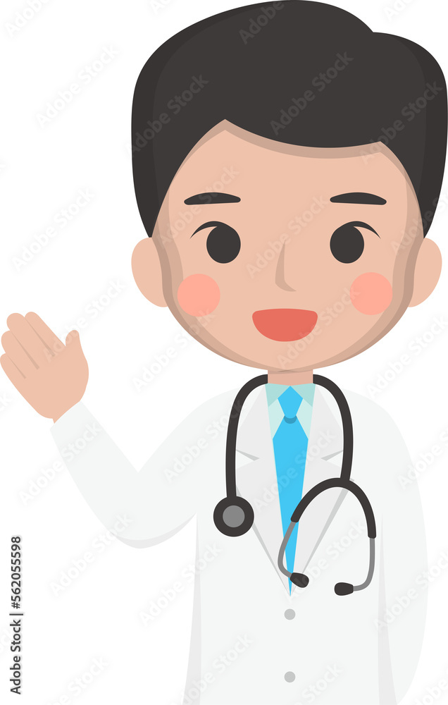 Male medical worker, medical staff, emoji cartoon